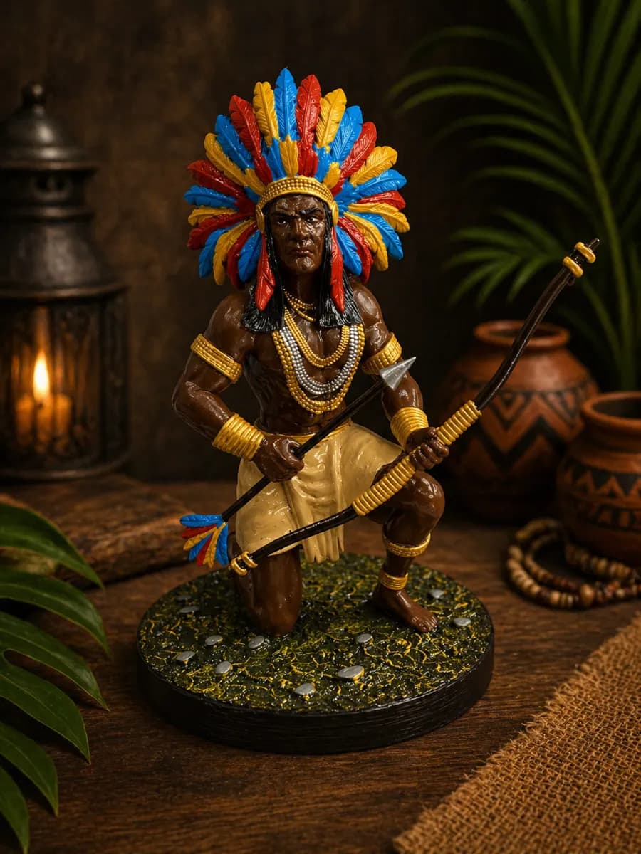 Estátua Caboclo Guerreiro das Matas - Resina Premium